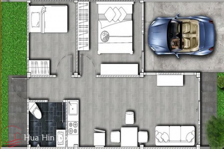 10 minutes from town, reasonable 2LDK townhouse with modern design (off plan) - Hua Hin - photo 9