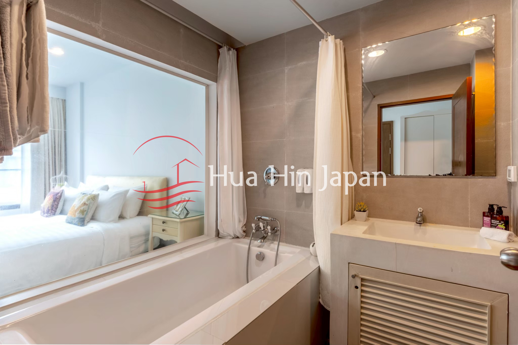 2 Bedroom Pool View Condo kitchen bedroom