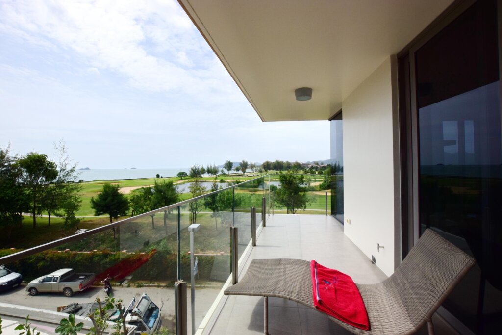 Rare Dual-View Corner Suite: 3BR Beachfront Living with Sea &amp; Golf Course Panoramas for Sale in Hua Hin