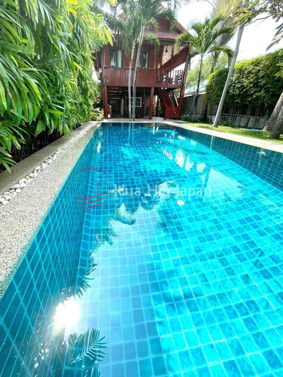 2.5 Bedroom Teakwood House for Sale with a Private Pool near BECC International School, off Soi 112 Hua Hin