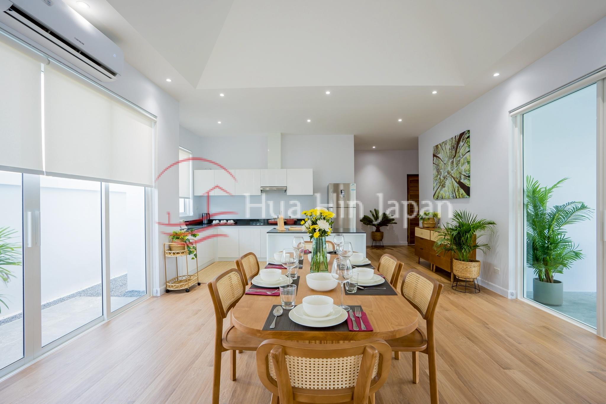 3 Bedroom Luxury Pool Villa kithen area and dining