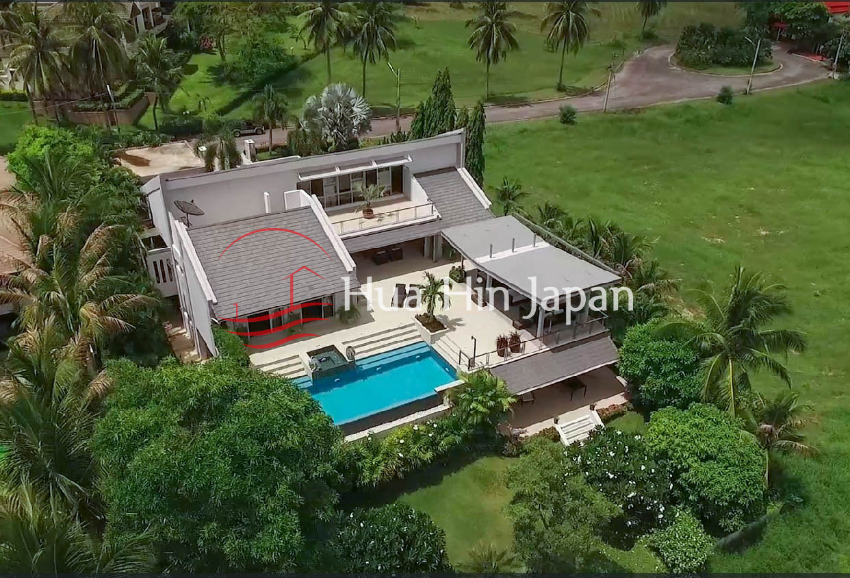 Modern Architectural Villa for Sale with Prime Frontline Golf and Mountain Views in Palm Hills - Hua Hin, Thailand