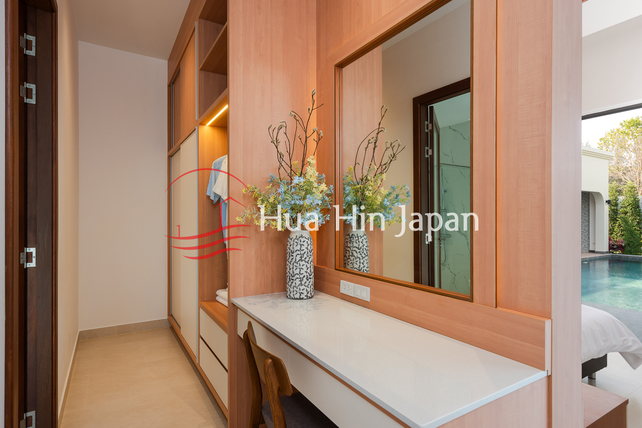 3-4 Bedroom Balinese Pool Villa clothing area and dressing table