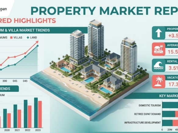 A detailed infographic for a Hua Hin Property Market Report