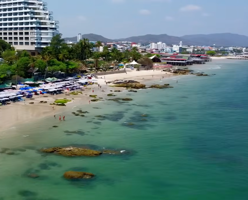 Hua Hin beach and city view