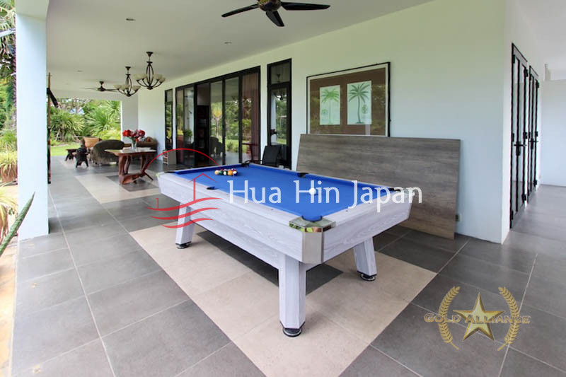 5 Bedroom Pool Villa balcony with gaming item