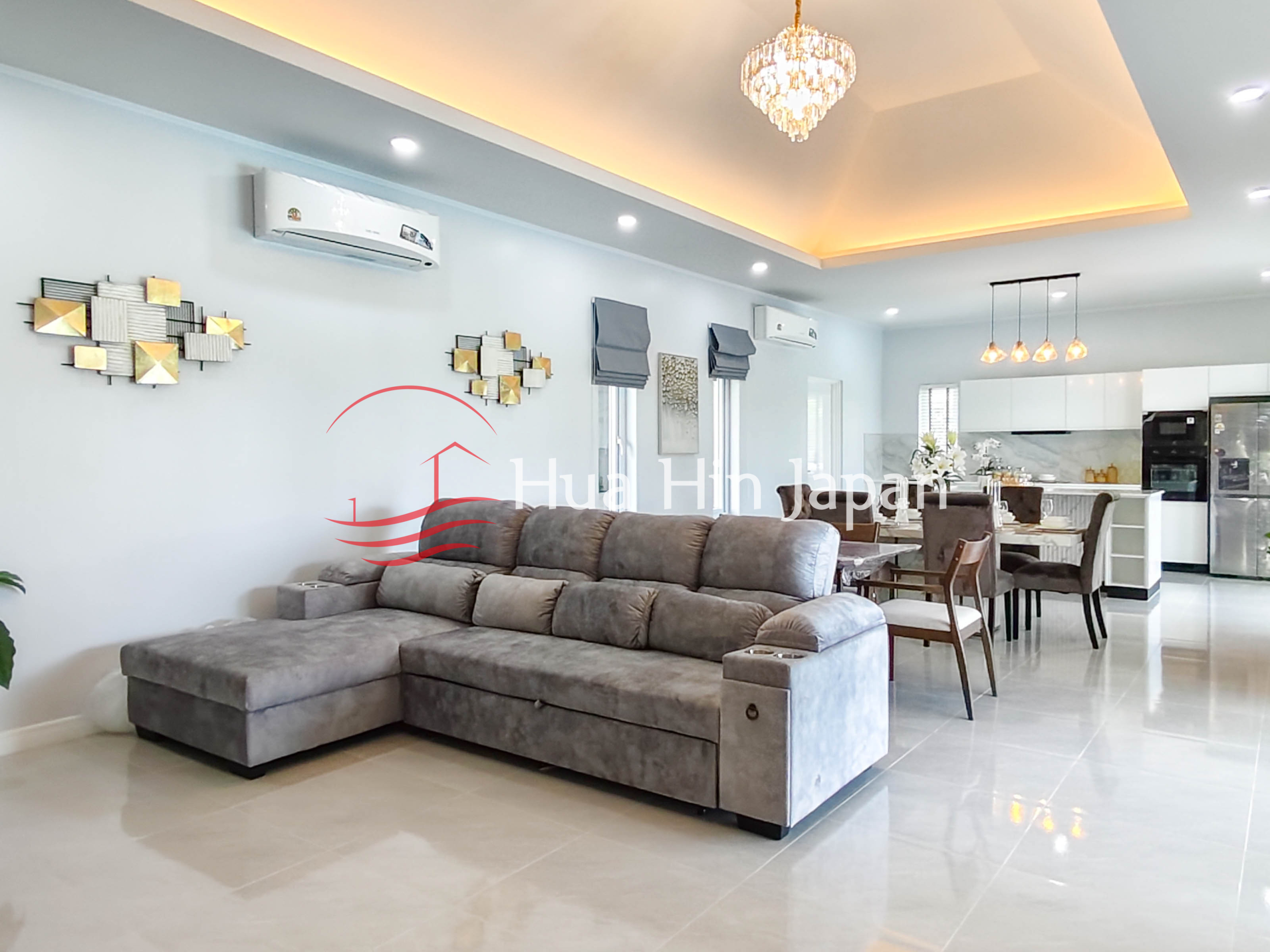 Siam Village 3 Bedroom Fully Furnished Pool House Kitchen and dining and drawing area