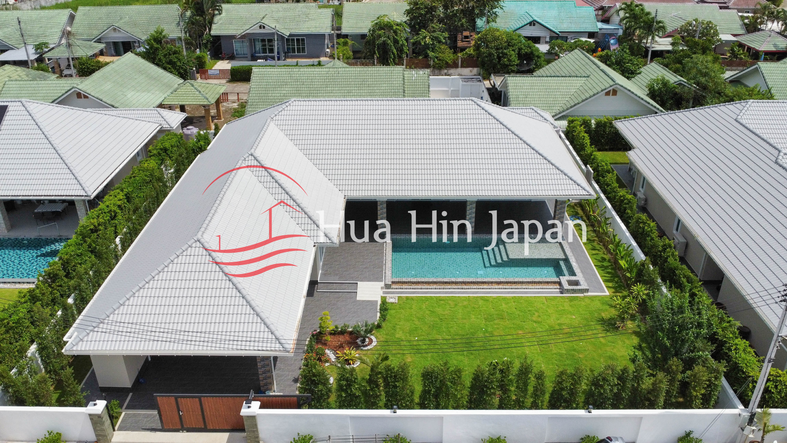 Siam Village 3 Bedroom Fully Furnished Pool House drone view