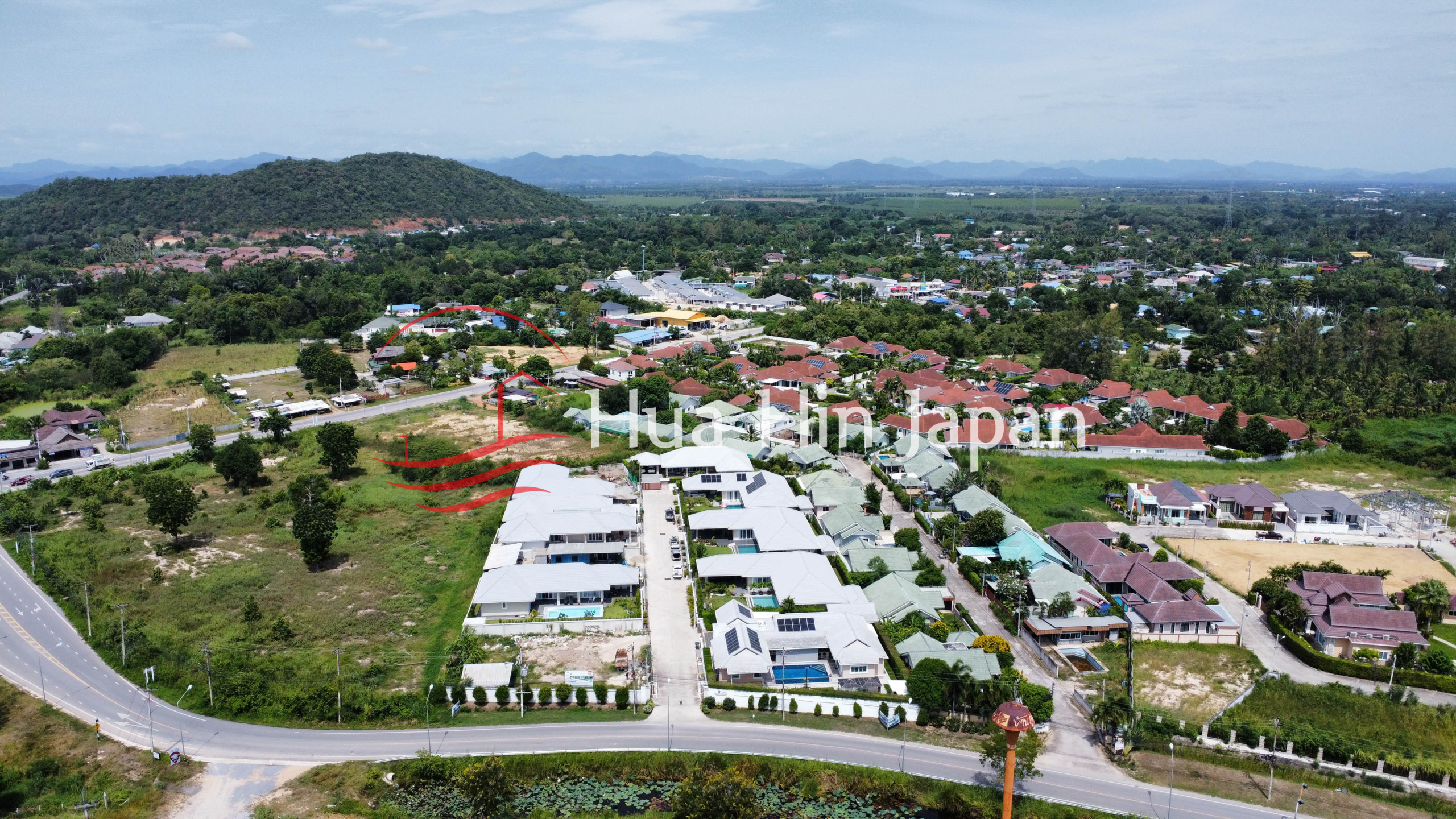 Siam Village 3 Bedroom Fully Furnished Pool House drone view